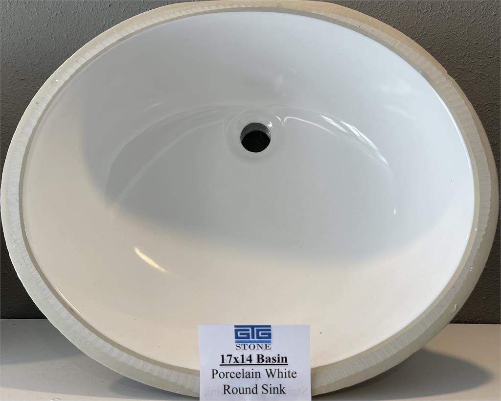 Porcelain White Bathroom Oval Sink 17x14